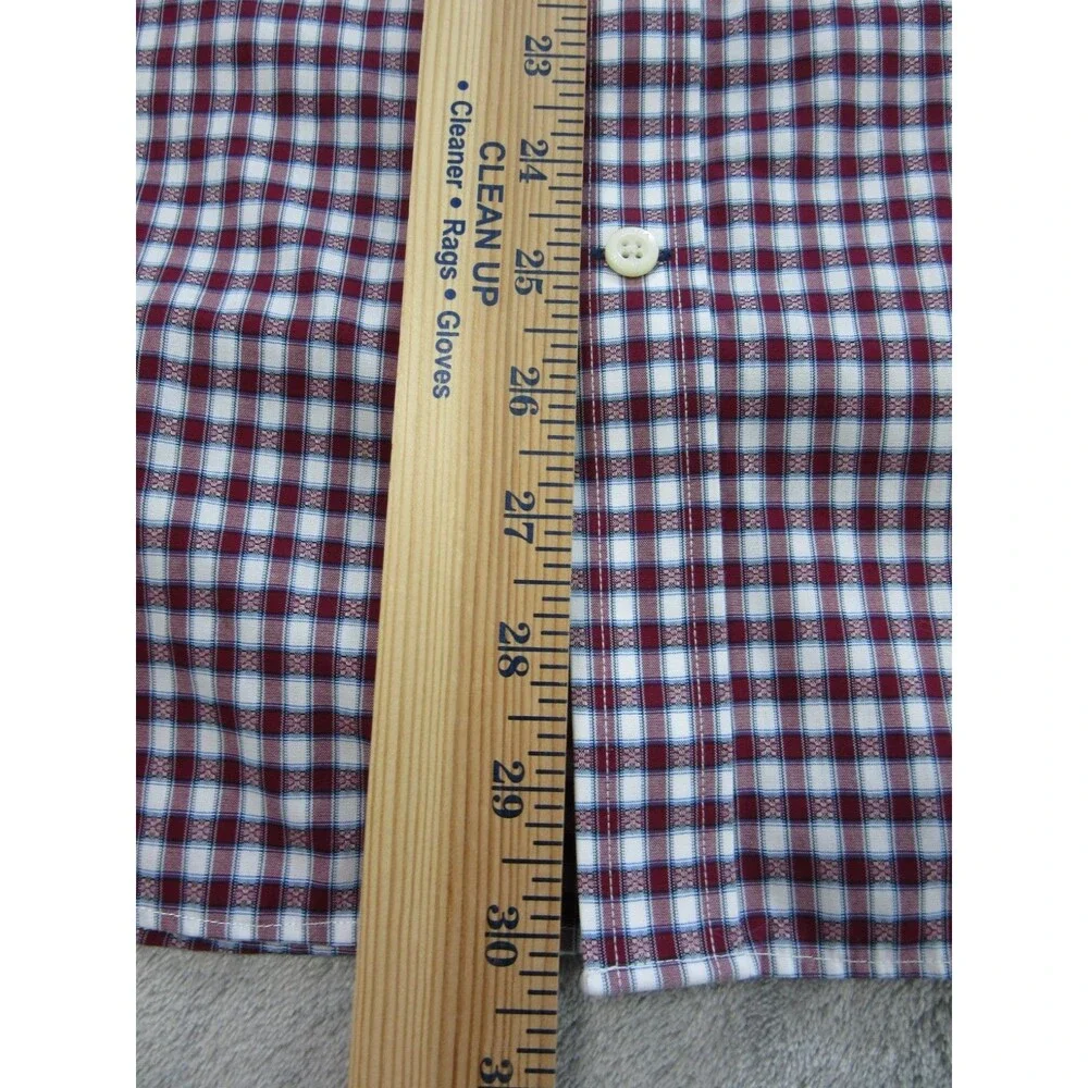 Banana Republic Shirt Men's Large Classic Fit Geometric Red Preppy Non-Iron